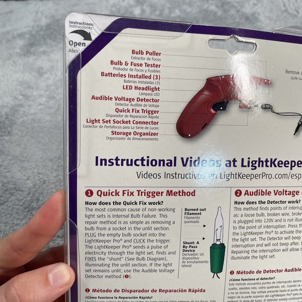 Light Keeper Pro Christmas Light Fix it Tool Squeeze Trigger NEW Spare Bulbs - Picture 7 of 9